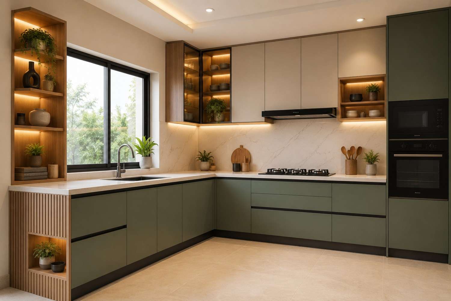 Best L-Shaped Kitchen Designs and Colour Combinations for Modern Indian Homes