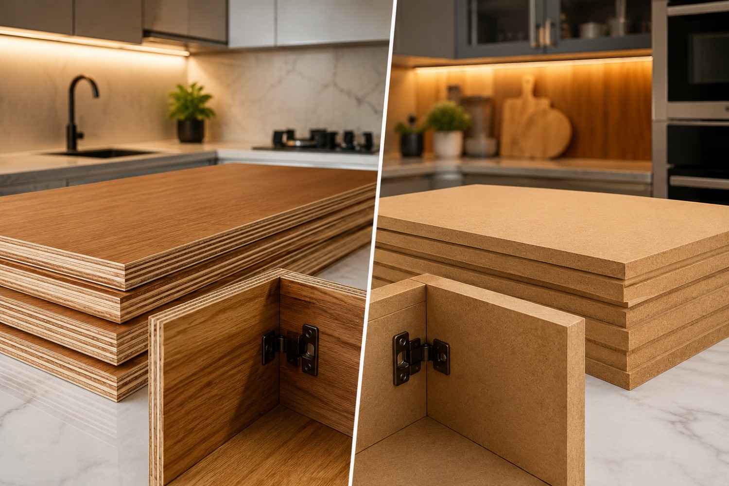 Marine Plywood vs MDF for Kitchen Cabinets