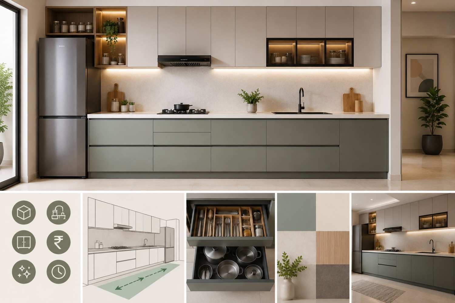 What Is an Inline Modular Kitchen Benefits Design Ideas and Expert Tips