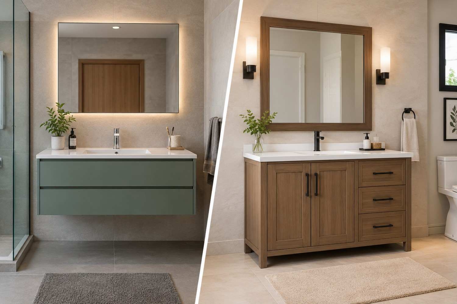 Wall Mounted vs Floor Mounted Bathroom Vanity Which Is Better
