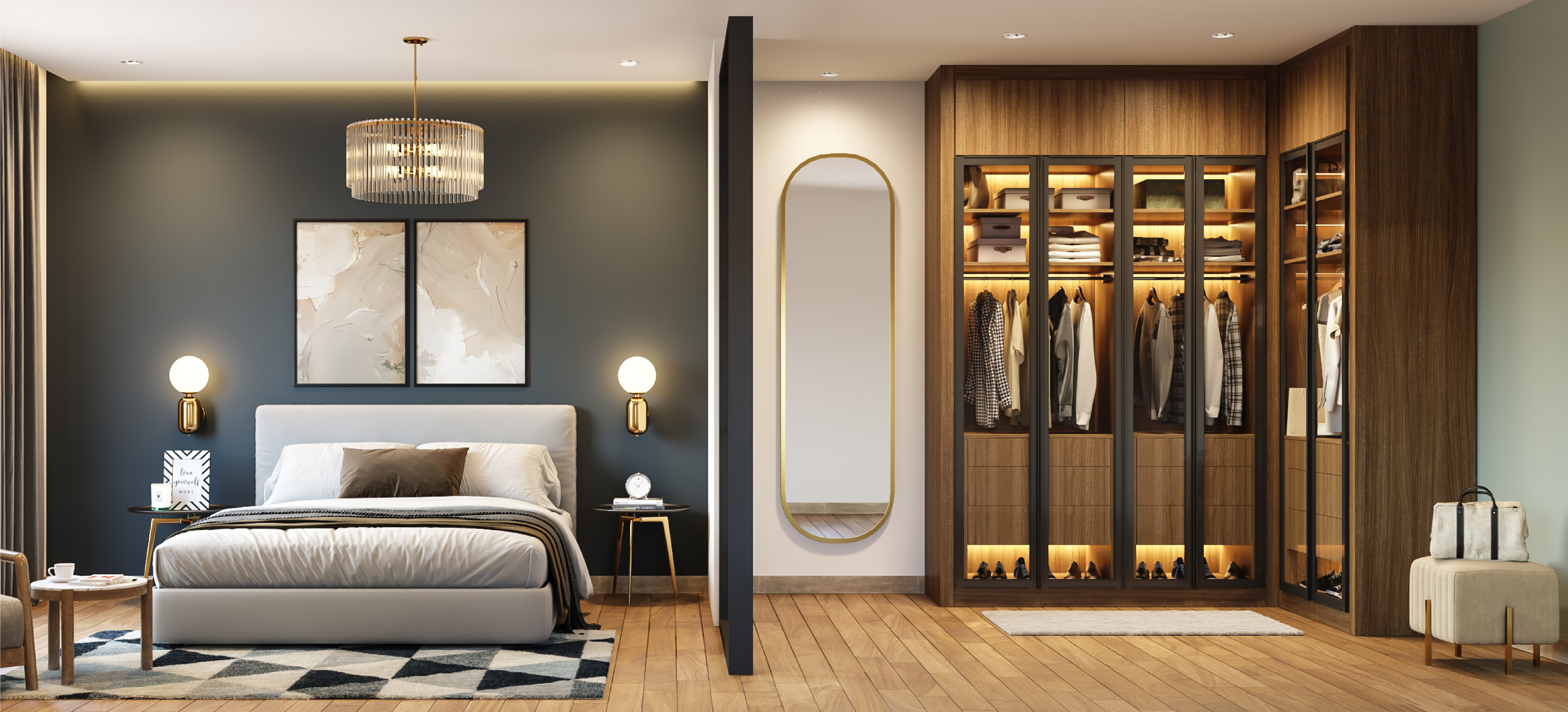 Modern Sliding Door Wardrobe Design in Delhi by Baldia Interiors